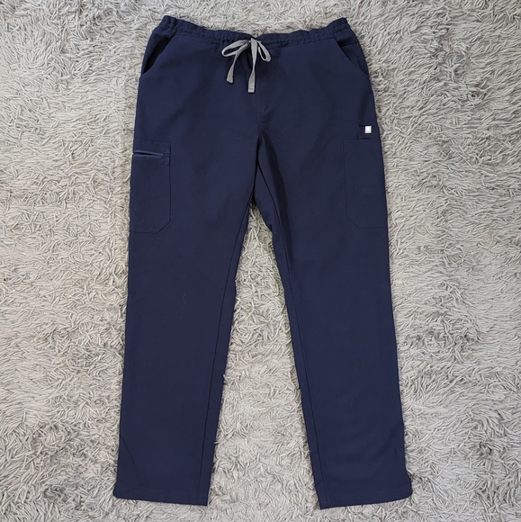 COPY - Figs Pants Women's Large Navy Blue Yola Skinny Cargo Stretch Scrubs - Picture 1 of 14